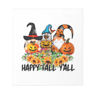 Happy Fall Y'all Gnome Leopard Gnome Sunflower Anteckningsblock