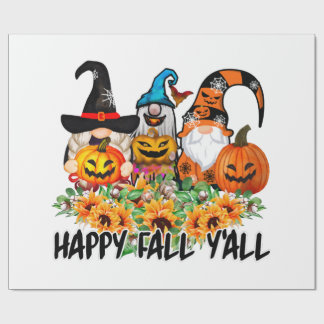 Happy Fall Y'all Gnome Leopard Gnome Sunflower Presentpapper