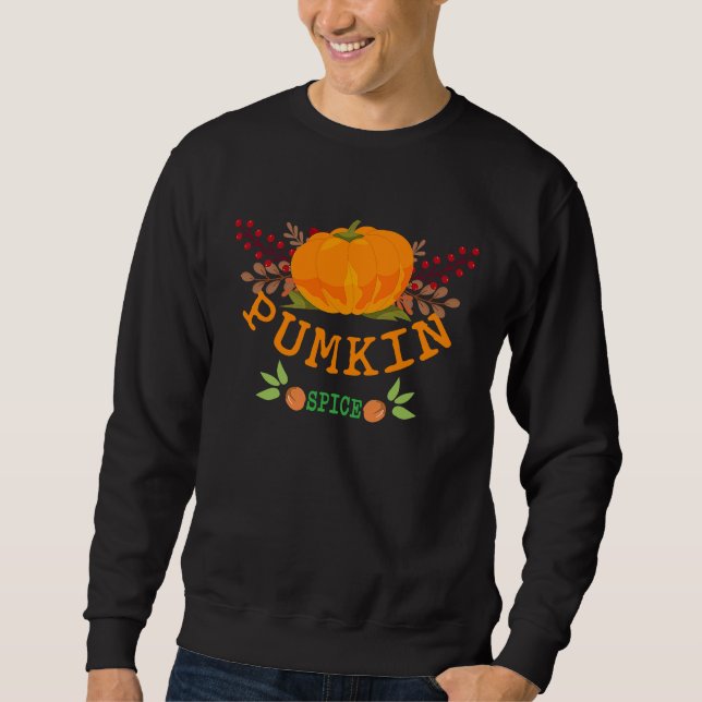 Happy Fall Y'all  Pumpkin Spice Thanksgiving Lång Ärmad Tröja (Framsida)