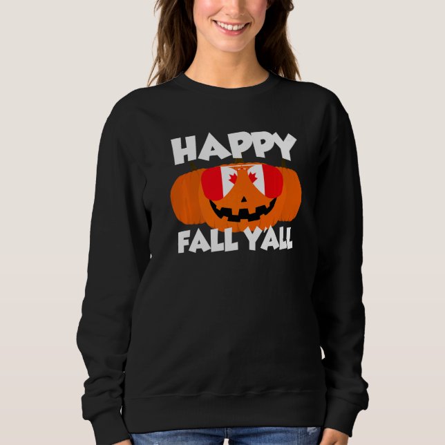 Happy Fall Y'all Thanksgiving Pumpkin Canada Glass T Shirt (Framsida)