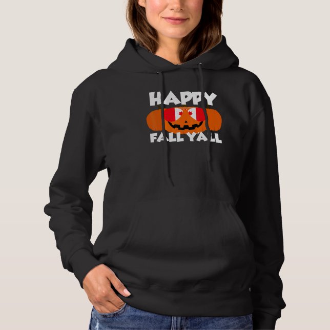 Happy Fall Y'all Thanksgiving Pumpkin Canada Glass T Shirt (Framsida)