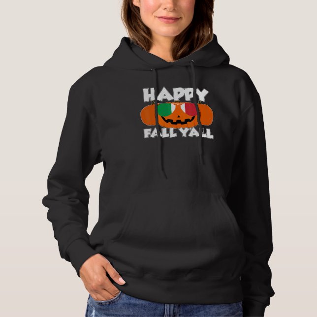 Happy Fall Y'all Thanksgiving Pumpkin Italy Glasse T Shirt (Framsida)