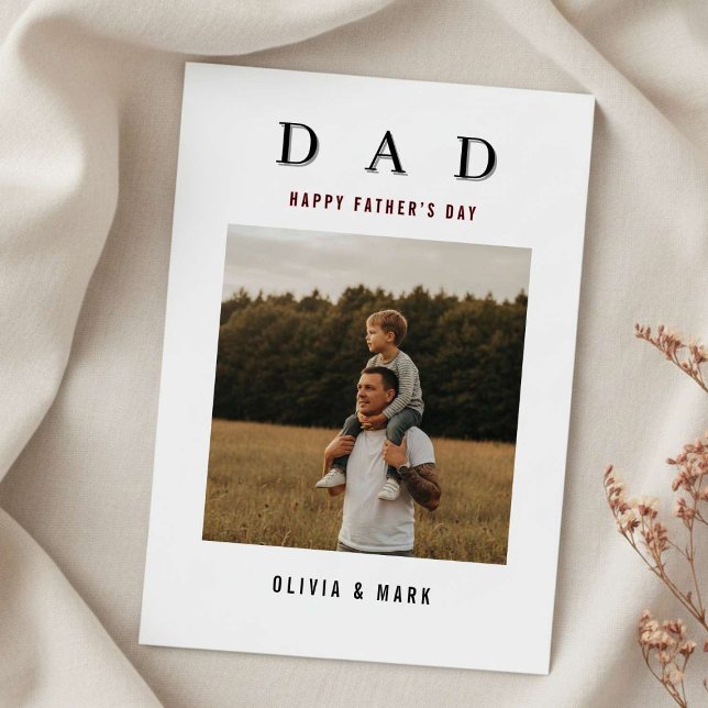 Happy Father’s Day Custom Photo Collage Modern  Julkort (Skapare uppladdad)