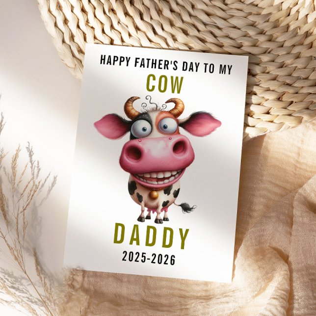 Happy Father’s Day for Dad | Cute Cow Julkort (Happy Father’s Day for Dad | Cute Cow Holiday Card)
