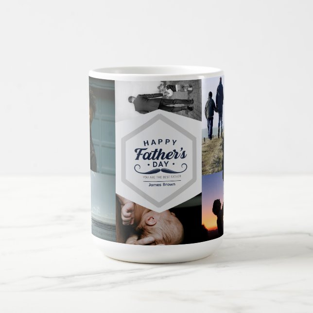 Happy Father’s Day Mustache Tribute Design Kaffemugg (Center)