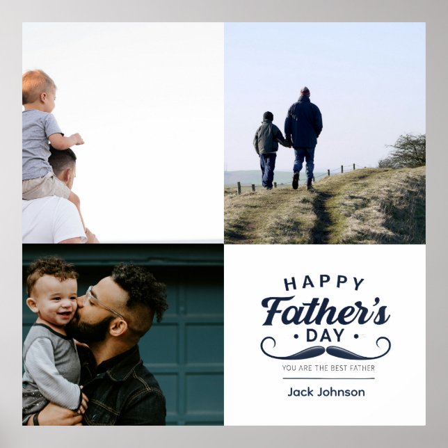 Happy Father’s Day Mustache Tribute Design Poster (Framsidan)