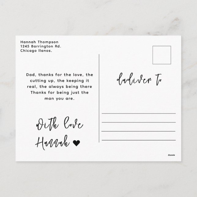 Happy Father’s Day Photo | Custom Dad Ever Helg Vykort (Baksida)