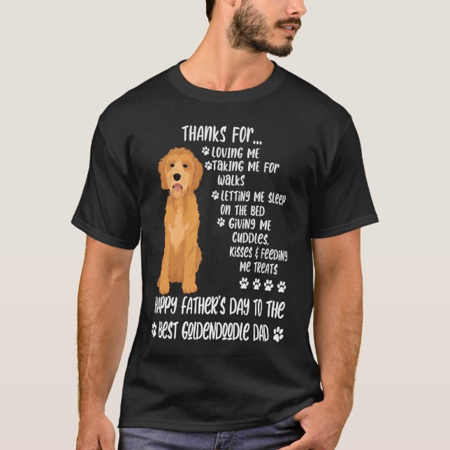 Happy Father's Day 2021 Goldendoodle Dad dog T Shirt (Framsida)