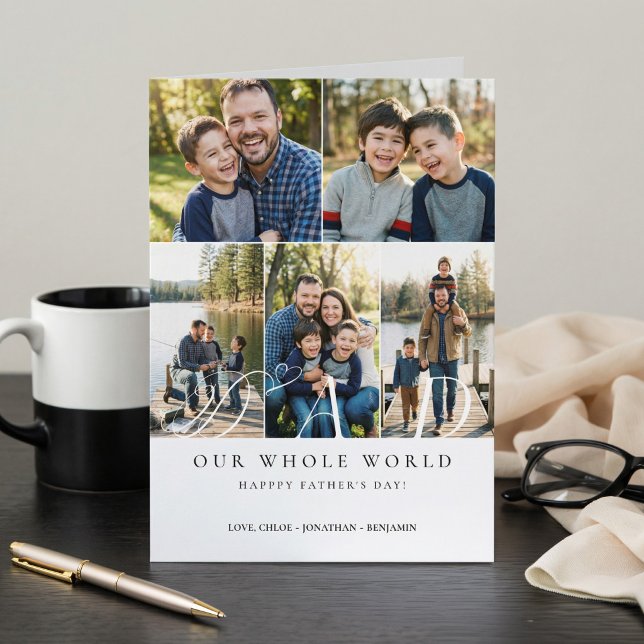 Happy Father's Day Best Dad Ever Photo Collage Kort (Happy Father's Day Best Dad Ever Photo Collage Card)