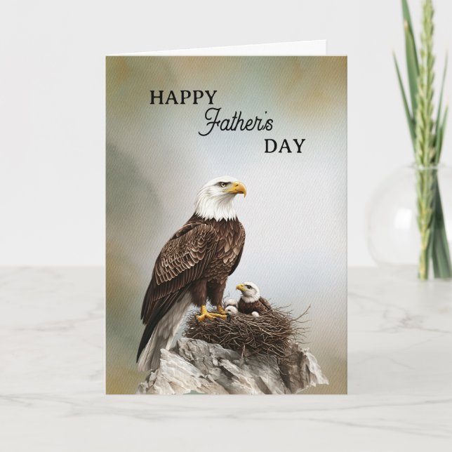 Happy Father's Day Eagle and Chick Kort (Framsida)