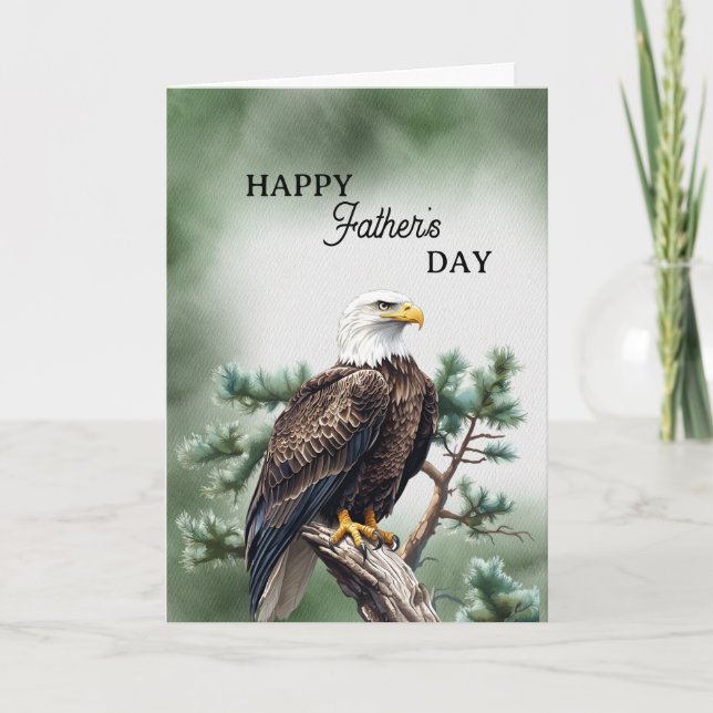 Happy Father's Day Eagle On A Branch Kort (Framsida)