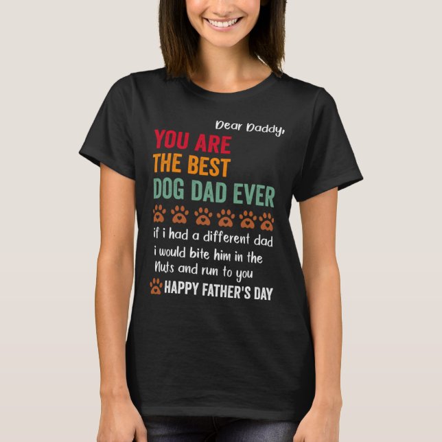 happy fathers day from dog treats to dad quote t shirt (Framsida)