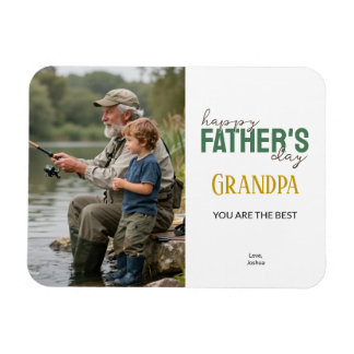 Happy Father's Day Grandpa Green Photo Magnet