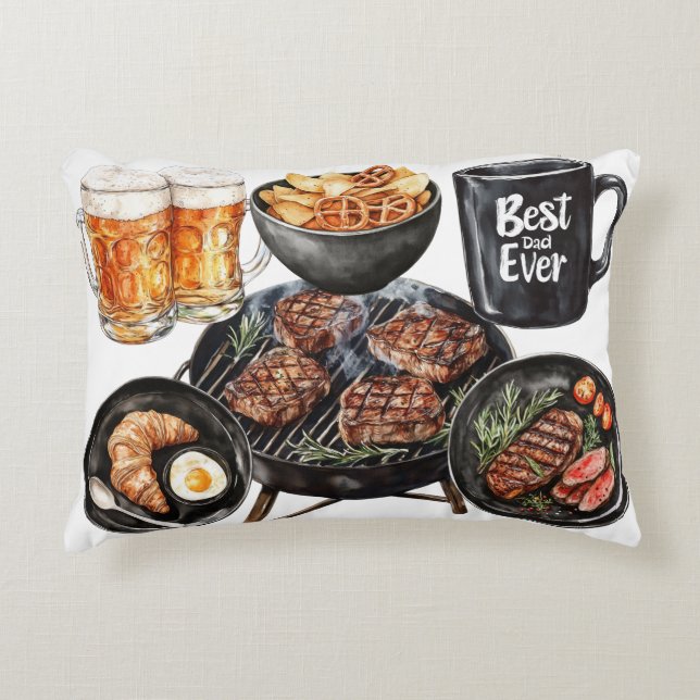 Happy Father's Day Prydnadskudde (Framsidan)