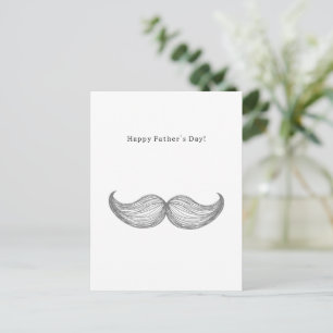 Happy Father's Day Quote Moustache Mustache Card Vykort