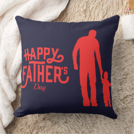 Happy Father's Day Silhouettes Holding Hands Kudde