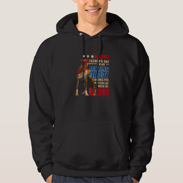 Happy Father's Day To My Amazing Daddy Boxer Dog   Hoodie (Framsida)