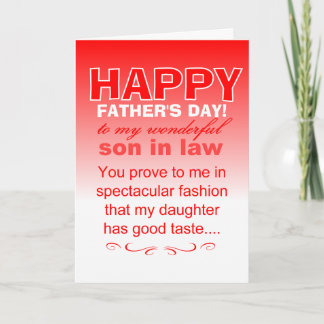 Happy father's day to wonderful son in law kort