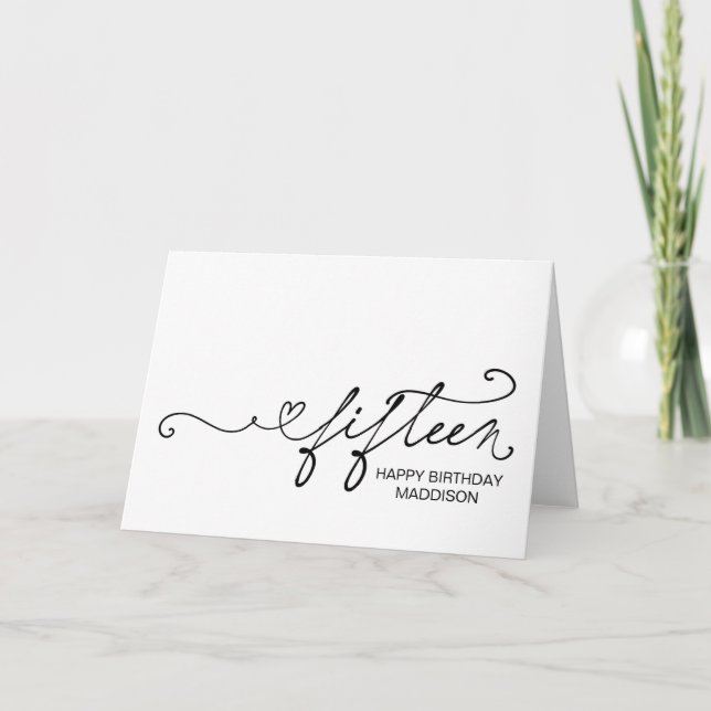 Happy Fifteenth Birthday Turning Fifteen 15th Kort (Framsida)