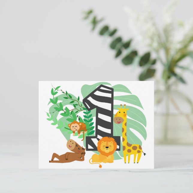 Happy First Birthday Baby! Vykort (Stående Fram)