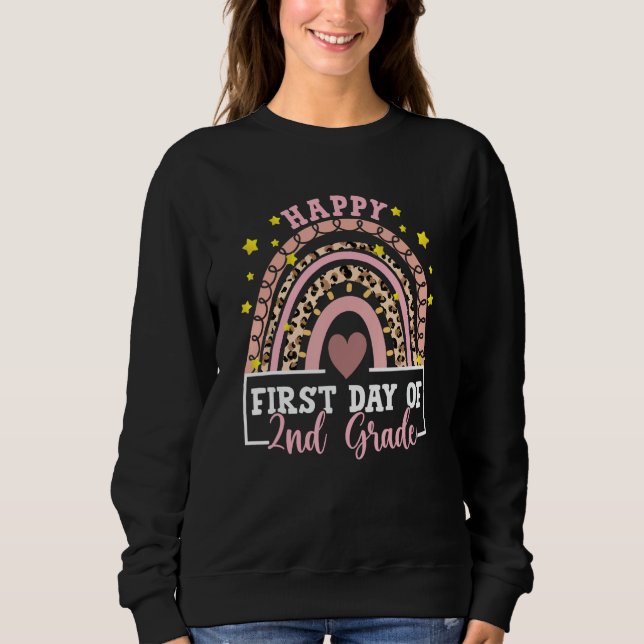 Happy First Day of 2nd Grade Rainbow Leopard Teach T Shirt (Framsida)