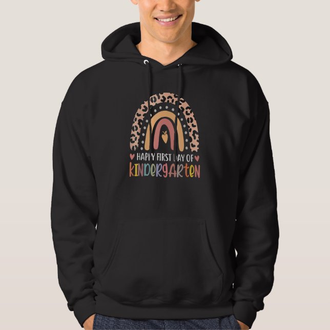 Happy First Day Of School Kindergarten Rainbow Kid Hoodie (Framsida)