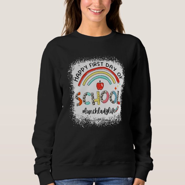 Happy First Day Of School Lunch Lady Life Leopard  T Shirt (Framsida)