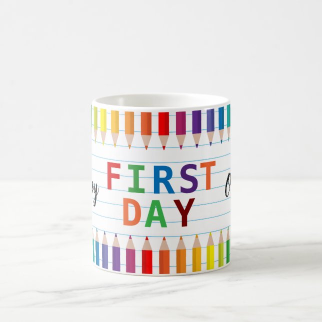 Happy First Day of School Mug – Fun Back to School Kaffemugg (Center)