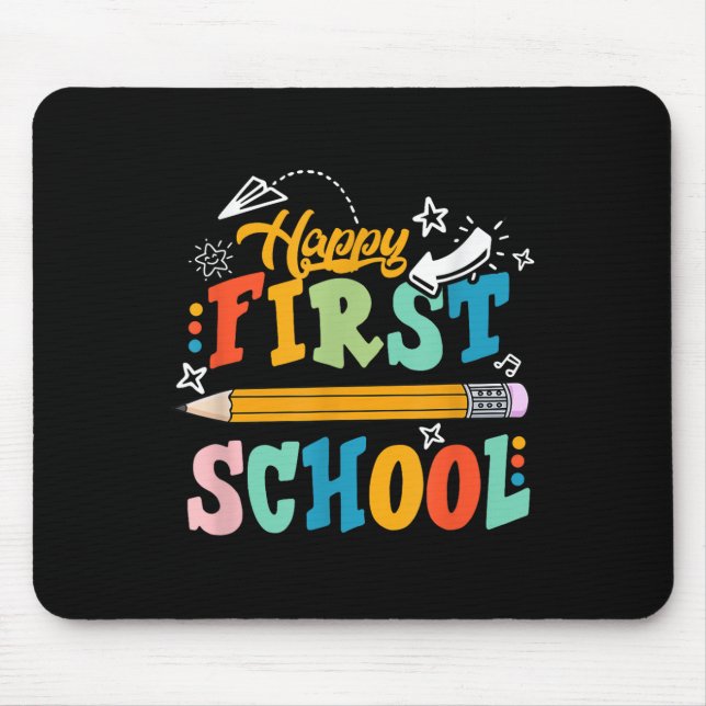 Happy First Day Of School Teacher Student Kid Back Musmatta (Framsidan)
