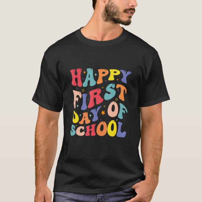 Happy First Day of School  Welcome Back To School T Shirt (Framsida)