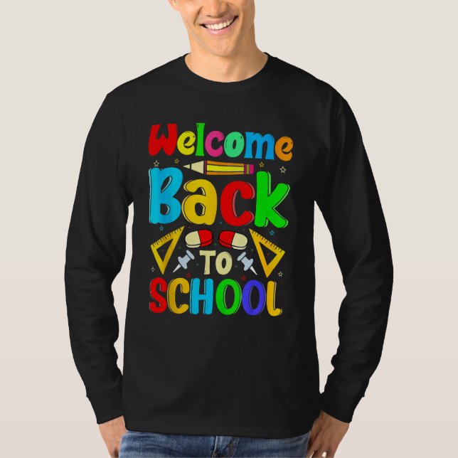 Happy First Day School Welcome Back To School Cute T Shirt (Framsida)