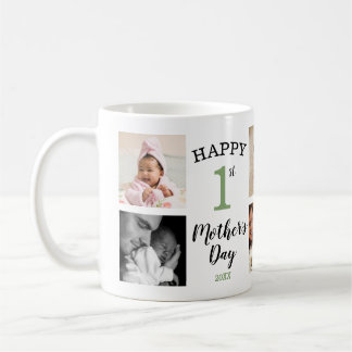 Happy First Mother's Day Sage 8 Photo Collage Kaffemugg