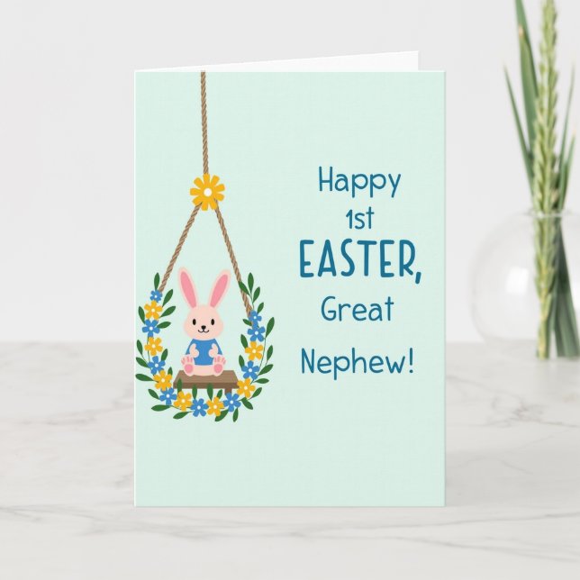 Happy First Spring Great Nephew Card Kort (Framsida)