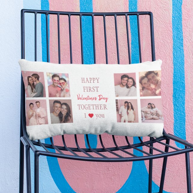Happy First Valentine's Day Together Custom Pillow Lumbarkudde (Skapare uppladdad)