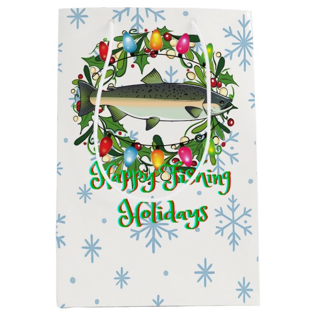 Happy Fishing Holidays Funny Fish Wreath (Framsidan)