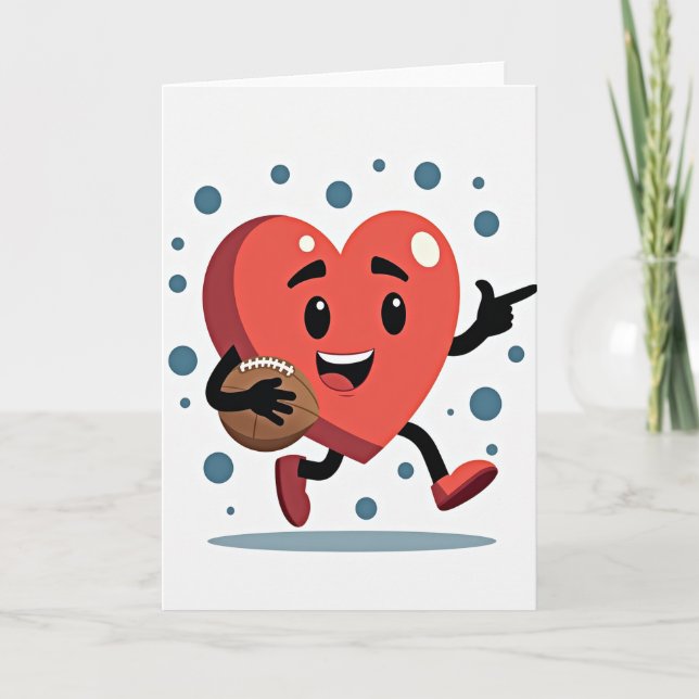 Happy Football Heart Card Kort (Framsida)