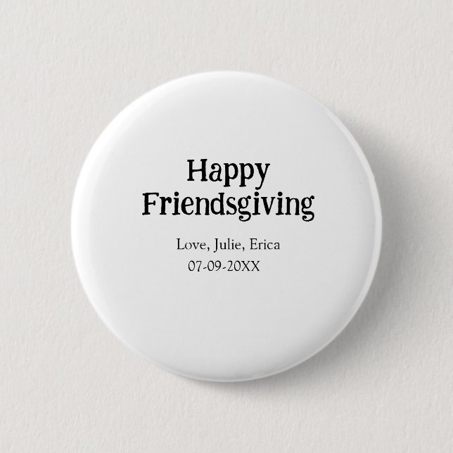 Happy friendsgiving add name with love date simple knapp (Framsida)