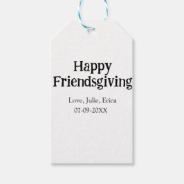 Happy friendsgiving add name with love date simple presentetikett