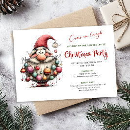 Happy Funny Santa Red and Green Festive Party   Inbjudningar