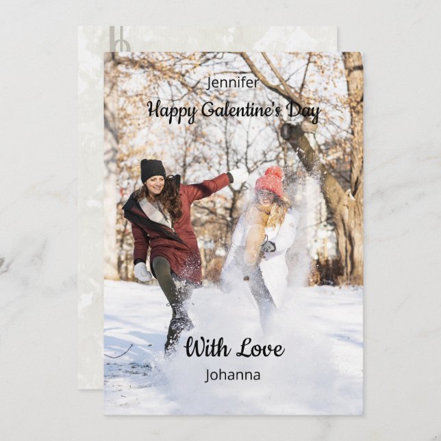 Happy Galentine’s Day Custom Photo - Best Friends Kort (Fram/baksida)