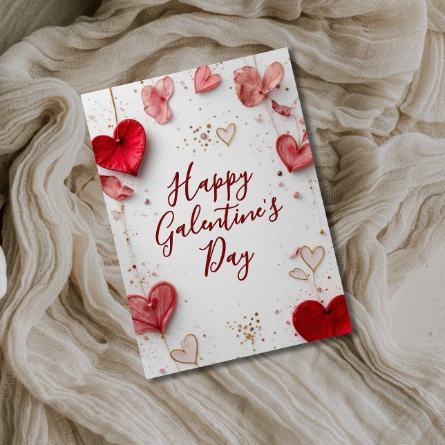 Happy Galentine’s Day Elegant Heart Floral Card Julkort (Skapare uppladdad)