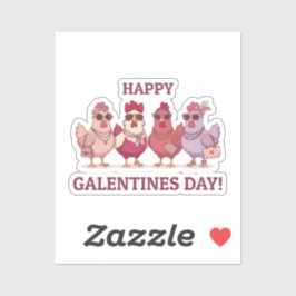Happy Galentines Day Chicken Squad Cute Funny Hens Klistermärken