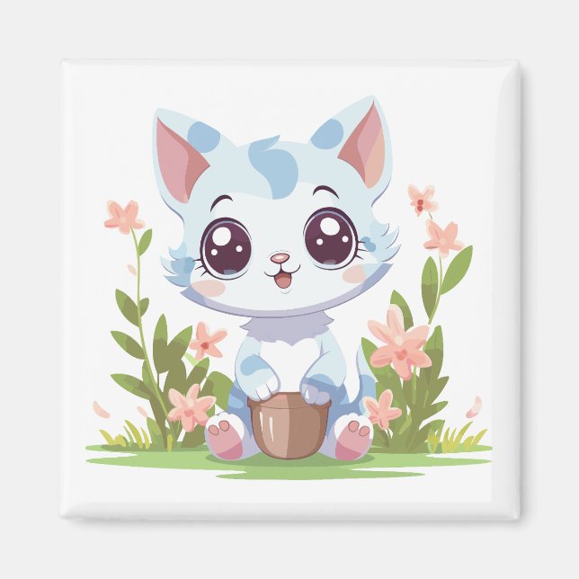 Happy Gardener Cat Magnet (Framsidan)