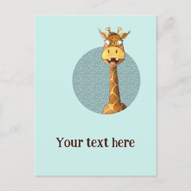 happy giraffe vykort (Framsida)