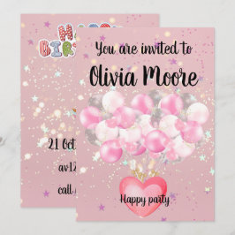 Happy glitter magic baby sweet inbjudningar