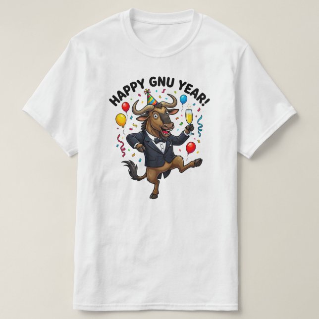 Happy Gnu Year (male) T Shirt (Design framsida)