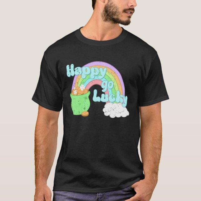 Happy Go Lucky St Patrick s Day Rainbow For Boys G T Shirt (Framsida)