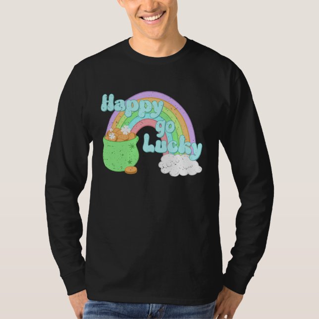 Happy Go Lucky St Patrick s Day Rainbow For Boys G T Shirt (Framsida)