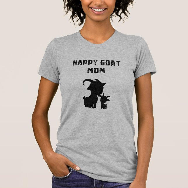 Happy Goat Mom Joyful Farm Animal Lover T Shirt (Framsida)