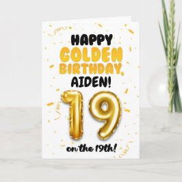 Happy Golden Birthday, 19th Birthday Card  Kort